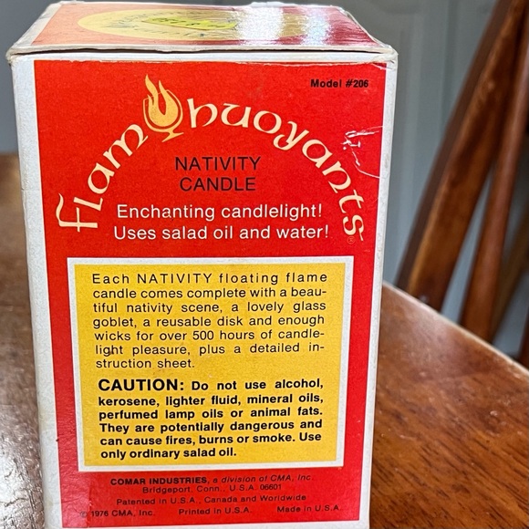 Vintage Christmas Nativity Floating Flame Candle Flambuoyants - Picture 3 of 7